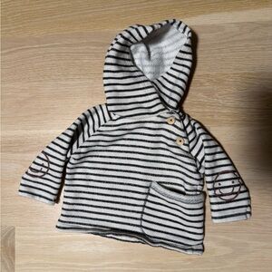 Zara Baby Black and White Striped hoodie